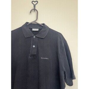 Hugo Boss Sport Mens Collared Golf Casual Preppy Polo Shirt Black Sz Large‎